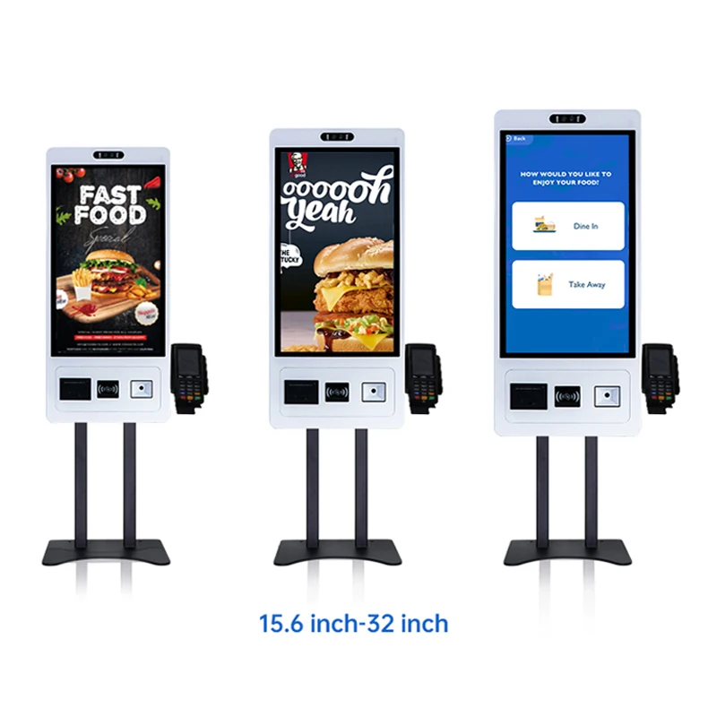 TouchWo window android touchscreen touch screen self service ordering payment kiosk with printer scanner and camera