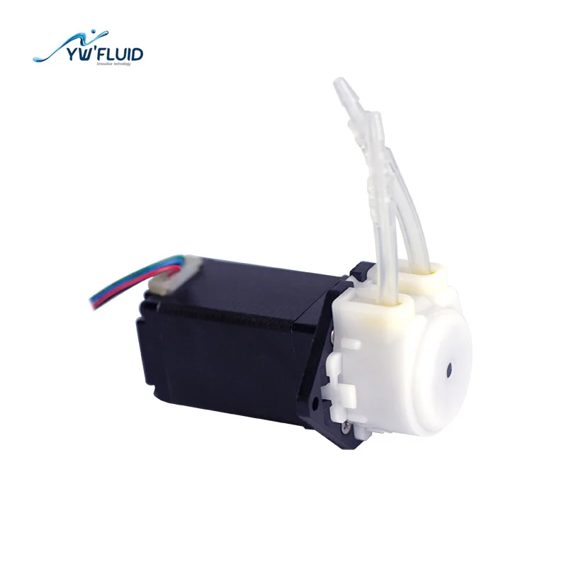 YW fluid 12V/24V  Low Noise Peristaltic Pump With Stepper Motor 10000 hrs Long-life used for liquid suction