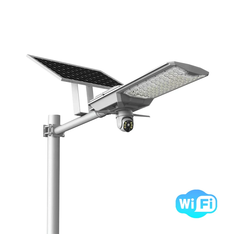 Hot Solar Street Light With Camera 4G Wifi 3MP Outdoor Solar Monitoring Lamp 300W CCTV Wireless