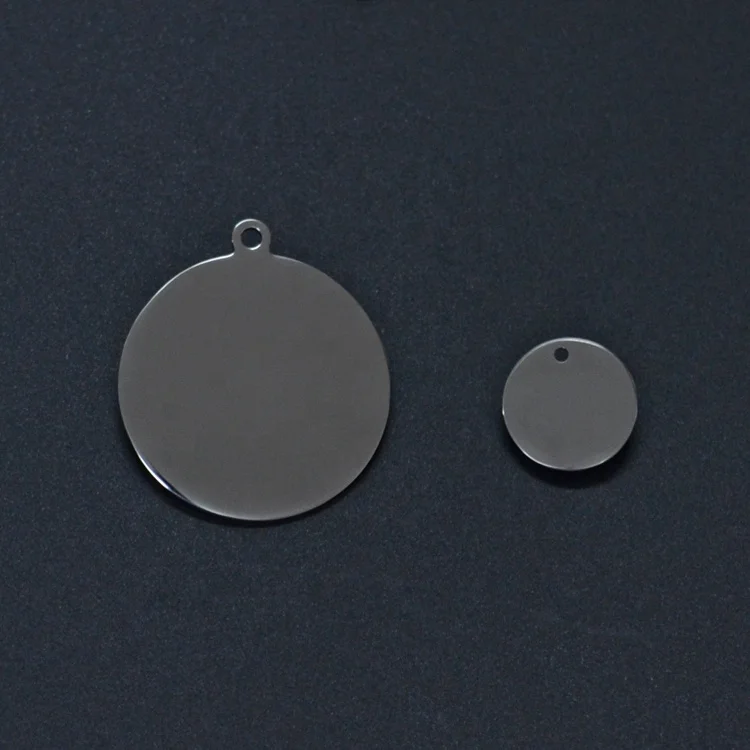 Engraved Logo Custom Size Silver Color Stainless Steel Slide On Dog Tags for Dogs and Cats