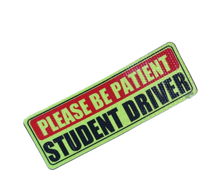 removable 3 pcs magnetic bumper reflective student new driver reflective safety magnet signs for student driver