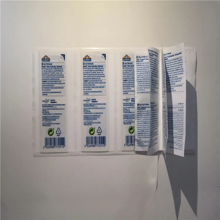 Customized Folding label Booklet Multi layer Label Sticker for food