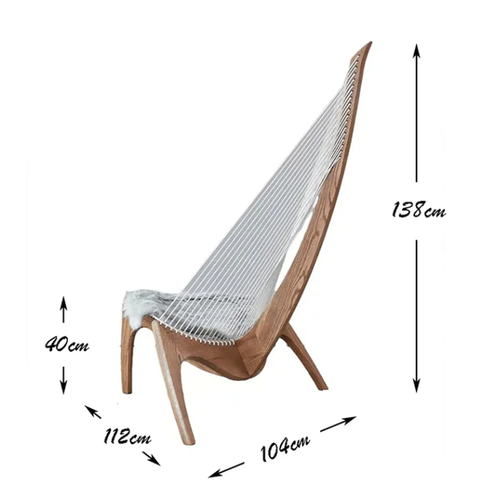 Nordic style solid wood sofa chair living room home chair