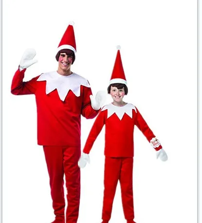 
Halloween Christmas CS Party Elf Costume on the Bookshelf Parent-child Elf Costume 
