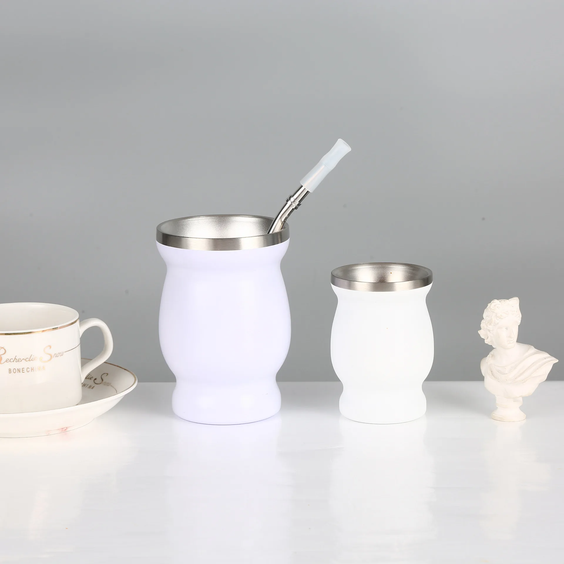 Double Wall Stainless Steel Mate Tea Cup Bombilla Yerba Mate Gourd Set Includes Yerba Mate Gourd Cup With One Bombilla