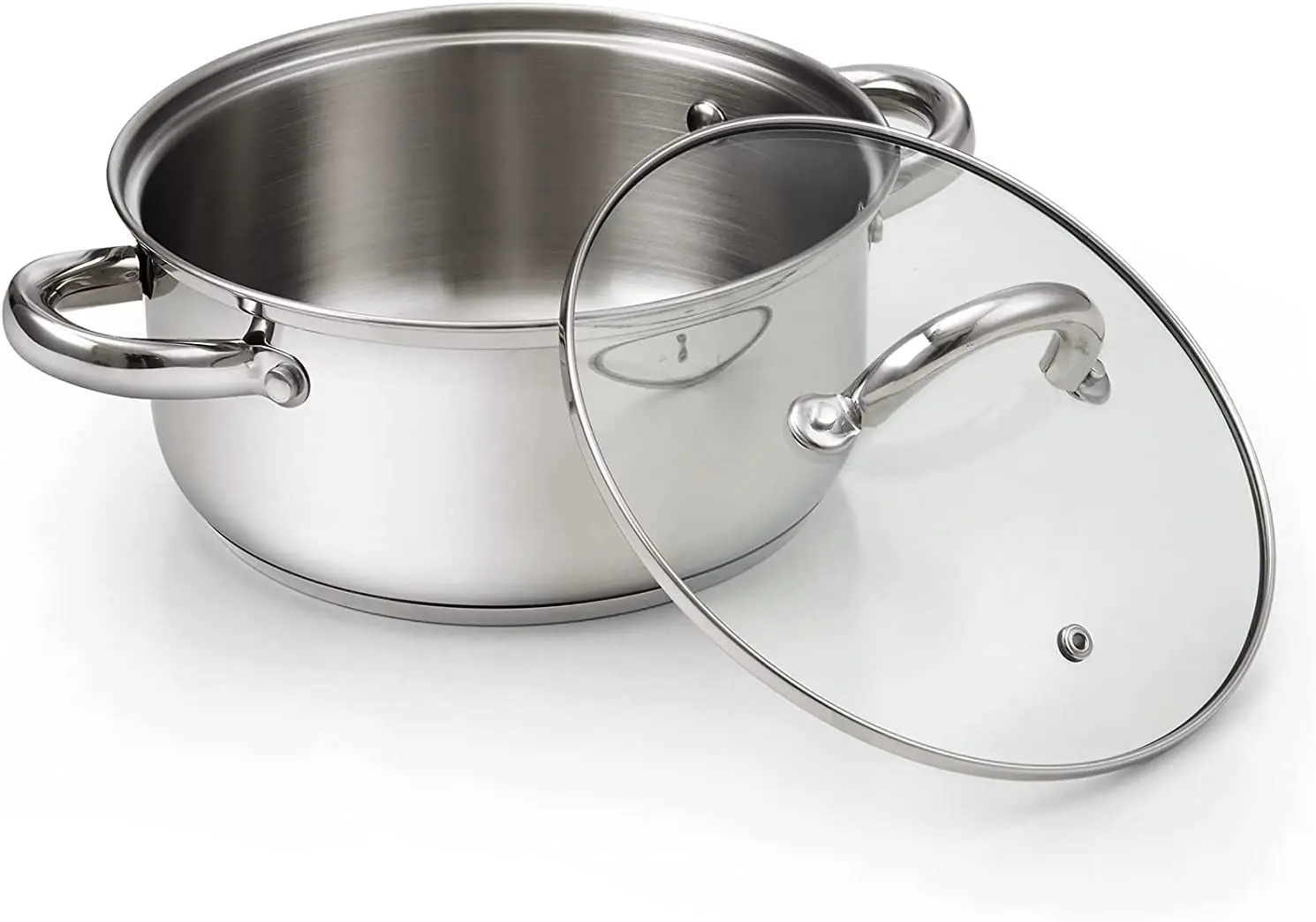 Tri-Ply Stainless Steel 8-Inch Fry Pan with Lid, Extra Strong Cookware, 3-layer Bottom, Even Heat Distribution, Ergonomic