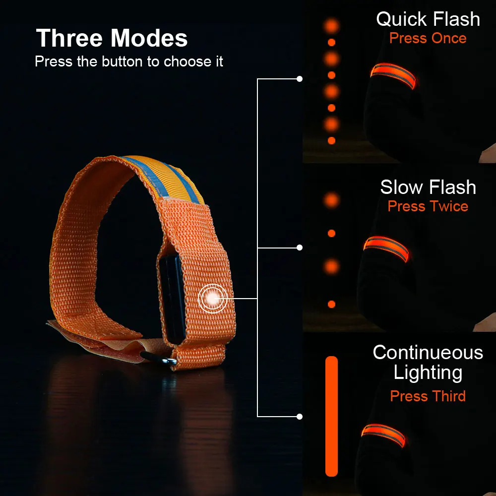 Cycling Glowing LED Bracelets scooter Party Walking Camping  Reflective LED Armband  belt  Outdoors light up arm band