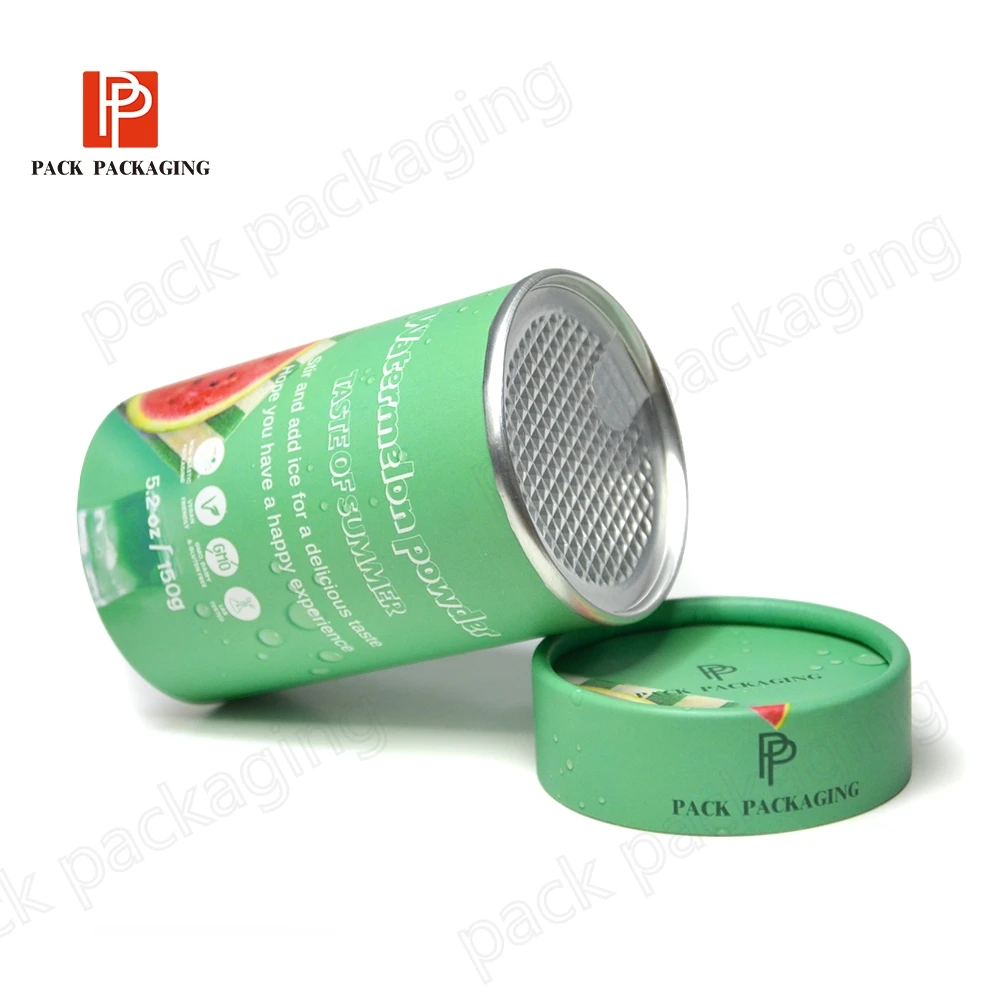 Custom Eco-Friendly Cardboard Food Grade Paper Tube Cylindrical Can Gift Box Snack Aluminium Lid Seal Potato Chips Paper Jar