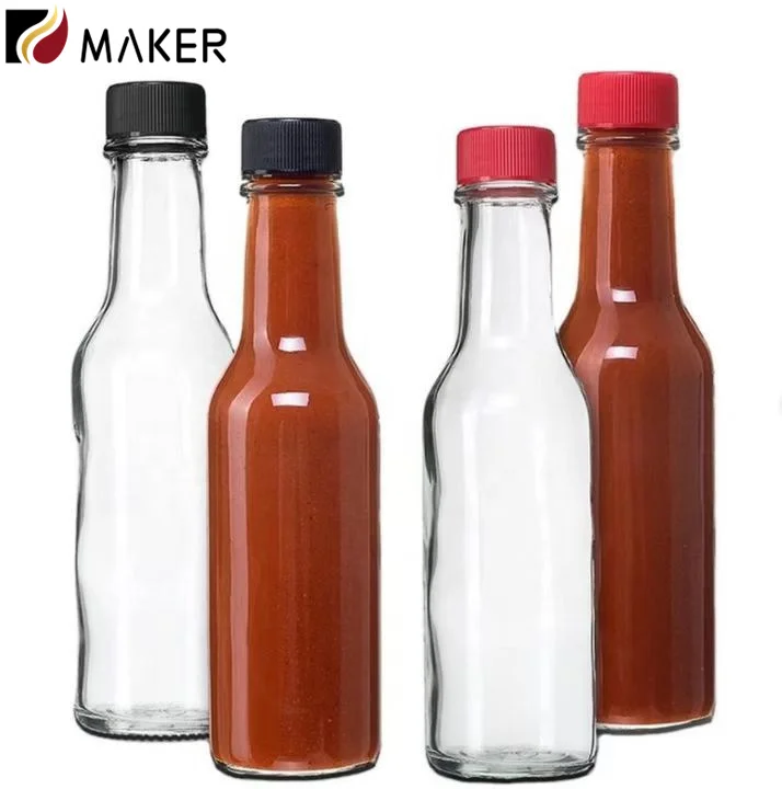 100ml 150ml 250ml 5oz Ketchup blueberry sauce dispenser woozy pepper chili tabasco tomato salad glass bottle with sealed cap