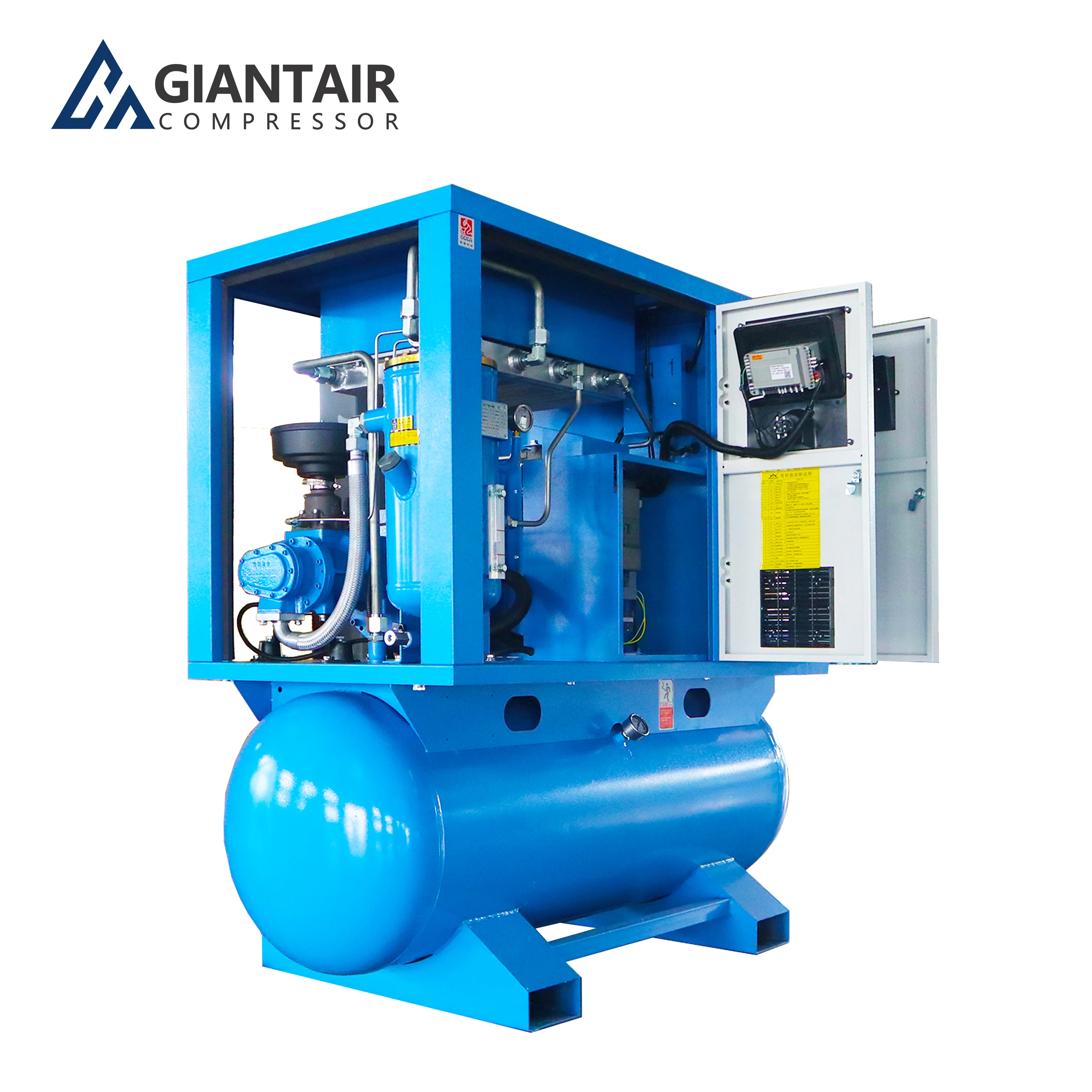 All in One 11kw 15kw 22kw 30kw 8/15/16/30 Bar Oilless Industrial Integrated Rotary Single Screw  Air Compressor