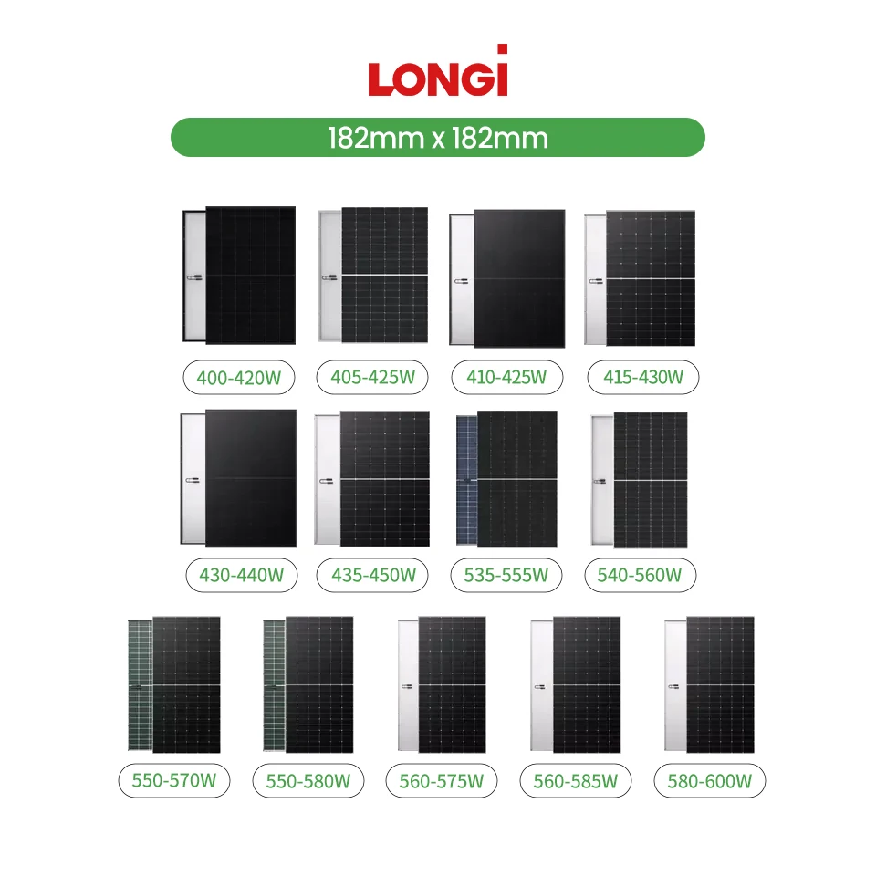 Hi-Mo 7 Monocrystalline Bifacial 580w 590w 620w Longi Solar Panels N Type Solar Panels 600 Watt Solar Panel for Roof