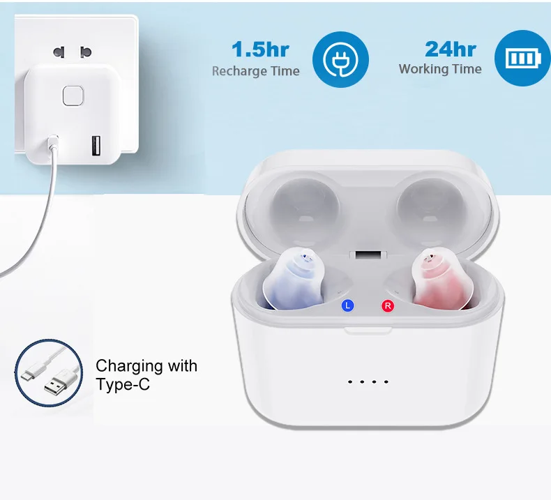 SR02 Magnetic Charging Sound Amplifier Ear Hearing Products Hearing Aids Rechargeable for Seniors