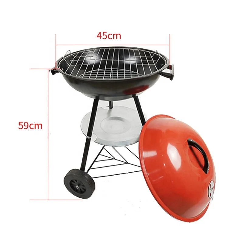 17 Inch Outdoor Charcoal Grill With Lid And Tray