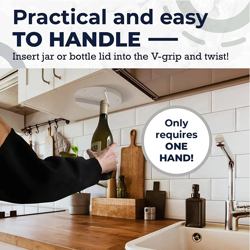 Under Cabinet Jar Opener for Weak Hands,Seniors One Handed Gadgets & Bottle Opener