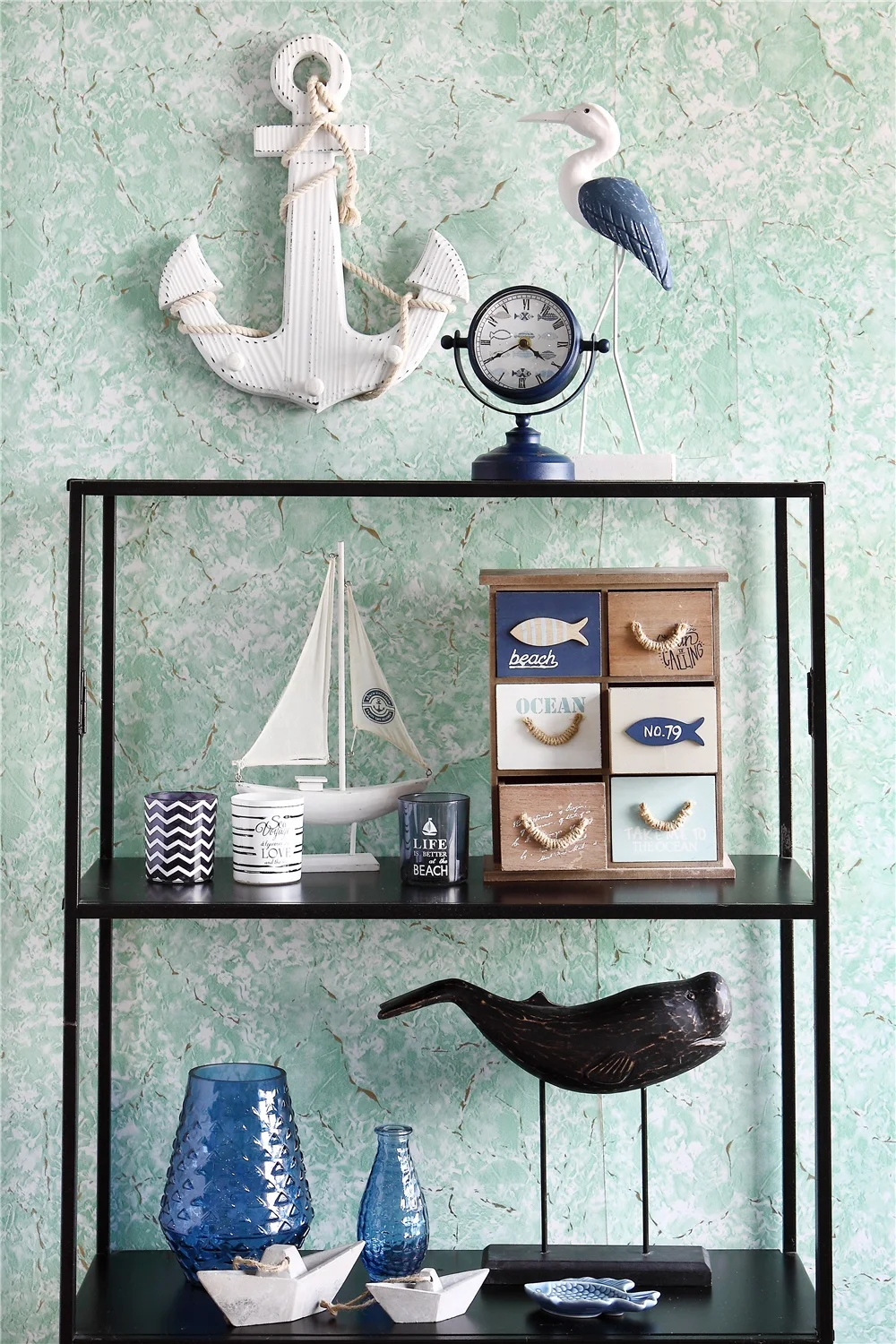 Wooden White ship Sailboat Model Decoration sailing boat decor