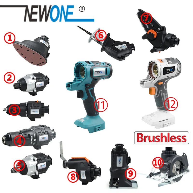 20V Brushless Impact Wrench Multitool Chainsaw Circular Saw Jig Saw Electric Drill Oscillating Tool Mouse Sander For 18V Makita