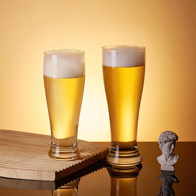 Custom Design 450ml 500ml 540ml Beer Glass Fashion Clear Thicken Bottom Tulip Pilsner Pint Beer Glasses for Bar Pub Party Gifts