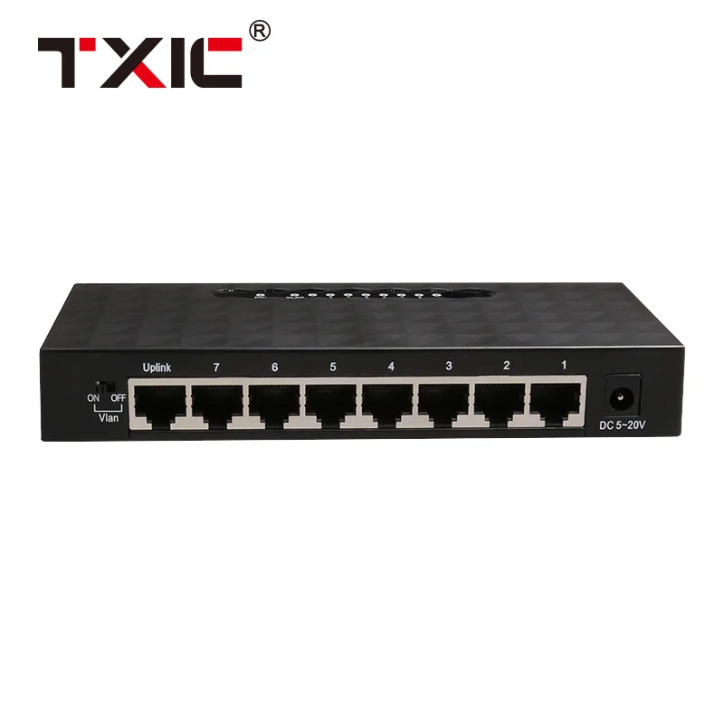 DIEWU Vlan support 8 port gigabit ethernet switch with Plastic housing