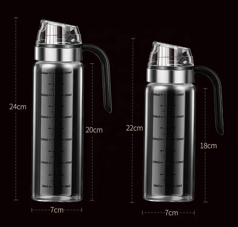 High End Wholesale 550ml 650ml Oil & Vinegar Soy Sauce Bottle Glass Kitchen Olive Oil Bottle