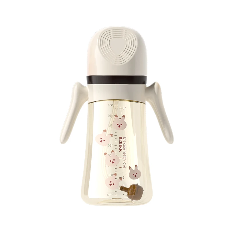 BPA-Free PPSU Baby Feeding Bottle - Wide Neck, Anti-Colic, Handles, 0-12 Months, Food Grade, Silica Gel Nipple for Breast Milk