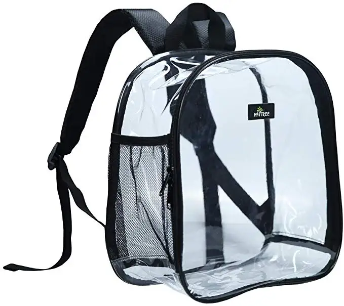 Clear Mini Backpack Heavy Duty Transparent Backpack for Concert Security Travel Stadium Sporting Event