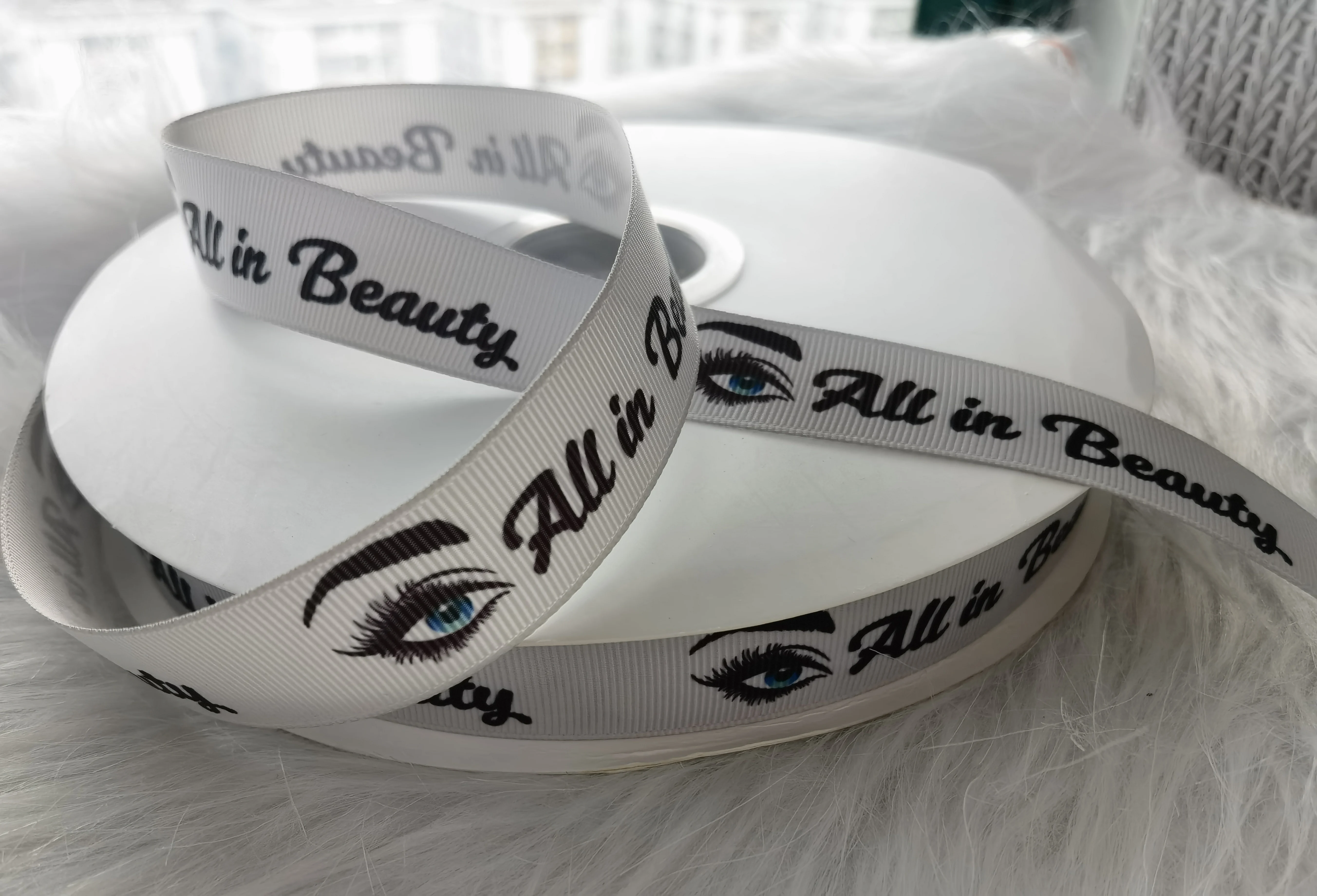 Custom High Quality  Color Printed Gift Satin Ribbon With Logo For Wrapping