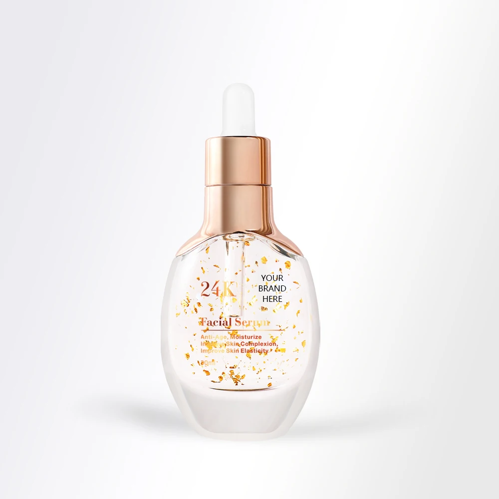 Custom Brand 24k Gold Serum Whitening Moisturizing 24k Gold Hyaluronic Acid Facial Essence Products Korean Skin Care Serum