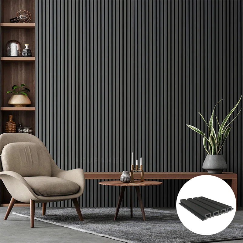 House Wall Interior Cladding Black Wood Plastic Composite Wpc Fluted Panels Other Boards