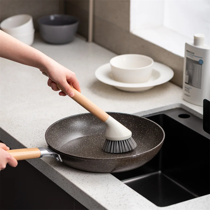 Pinmoo household kitchen long-handled hair planting pot brush washing dishes and pot cleaning brush station