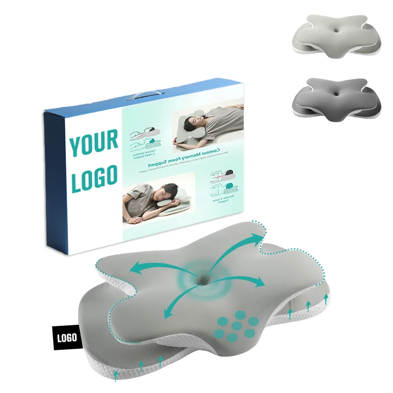 LIANDA P-101 Custom LOGO Cervical Contour Ergonomic Orthopedic Bed Memory Foam Pillow For Sleep Comfortable