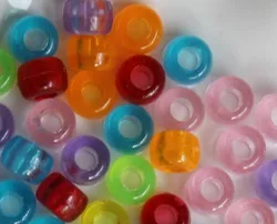 Cheap Wholesale 6*9 mm Plastic Barrel Opaque Pony Beads Large Hole spacer Beads for Children Kids Craft Findings