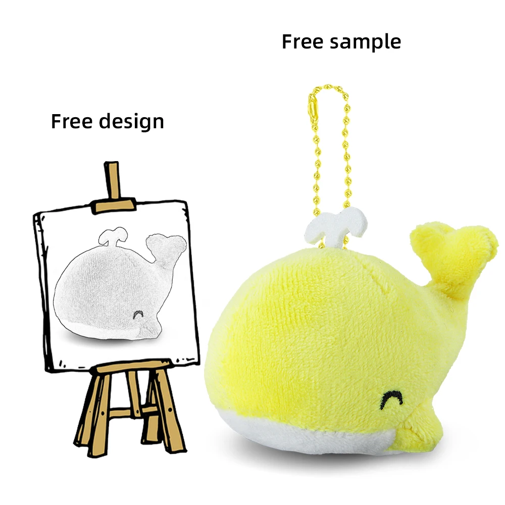 Wholesale Cheap Keychains Kawaii Custom Mini Pendant Sea Animals Plush Soft Toy Whale