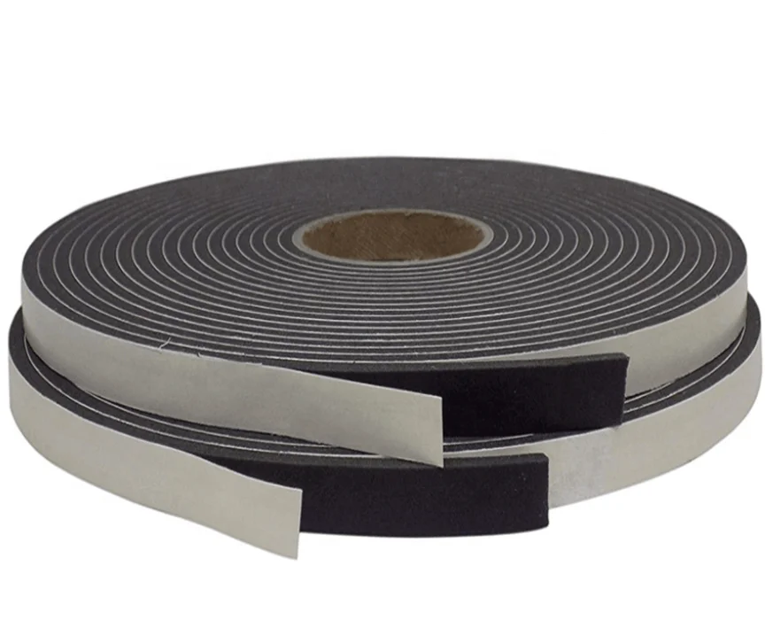 Single Double Sided Adhesive Rubber Foam Tape Suppliers Manufacturers For Weather Seal Freezer Seal Pipe Insulation