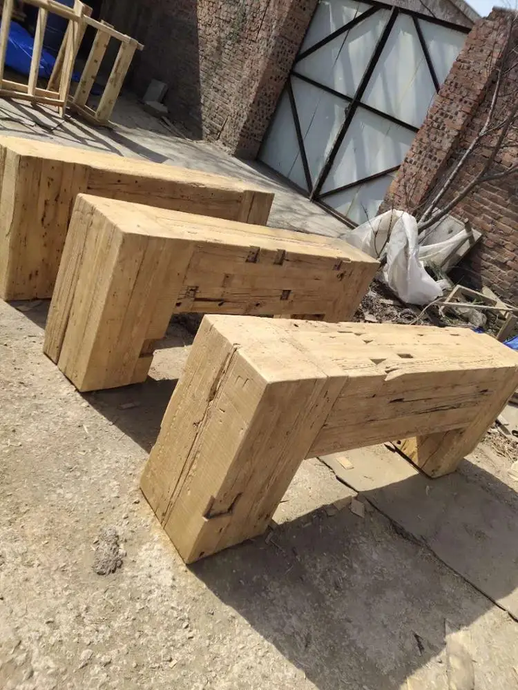 Пекинское античное воспроизведение натуральный Восстановленный обеденный стол из массива дерева