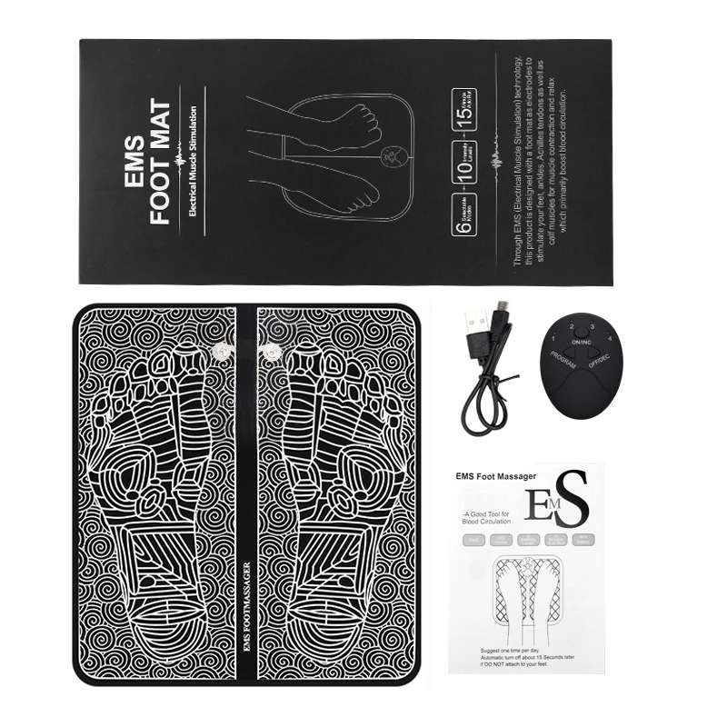 Free Sample Tens Massage Pad Vibrator Feet Leg Muscle Stimulator Massage Mat Pain Relief Muscle Electric Ems Foot Massager