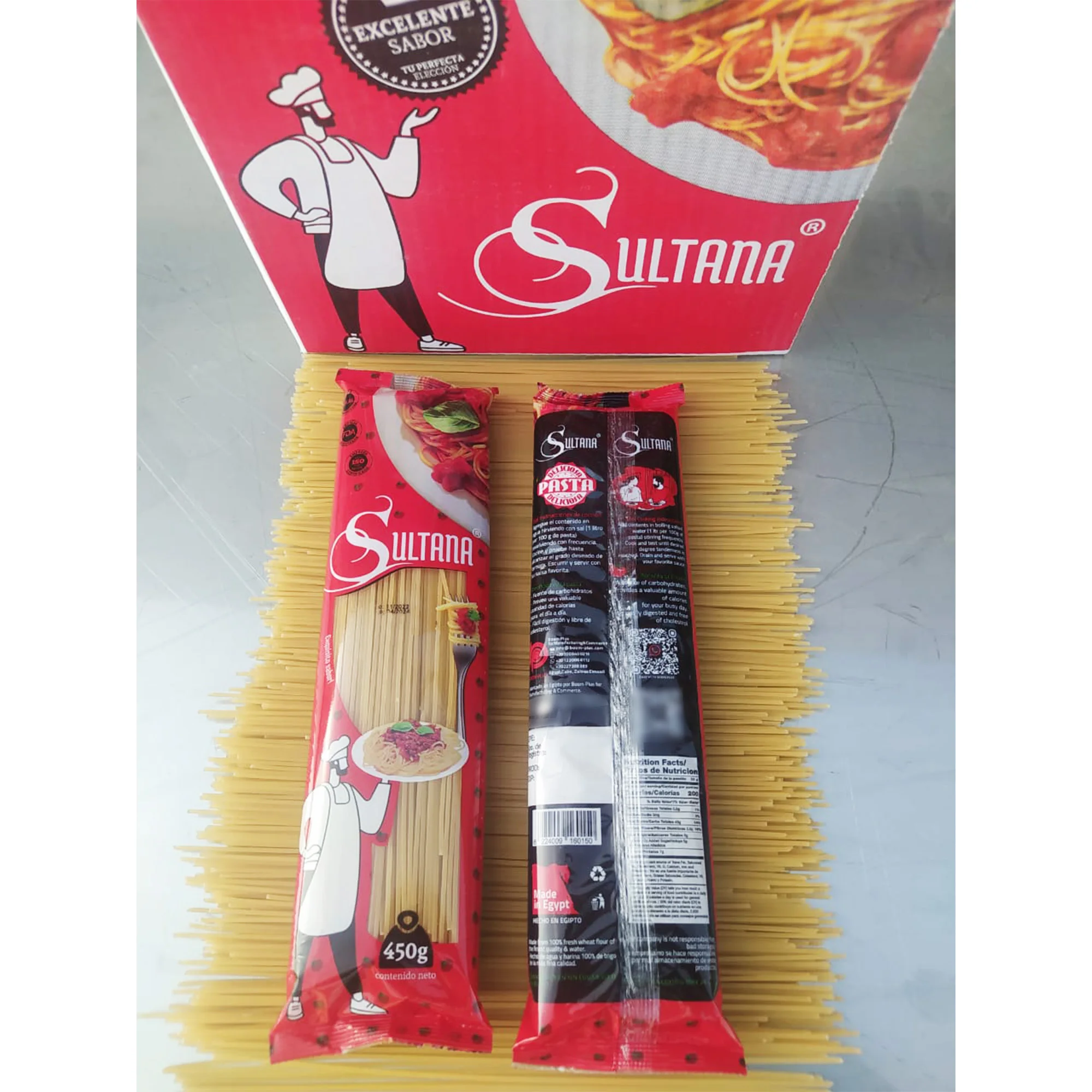 Make Any Recipe with Sultana 450g high quality Spaghetti certificates available ISO 9001 and HALAL Wholesale Egyptian Production