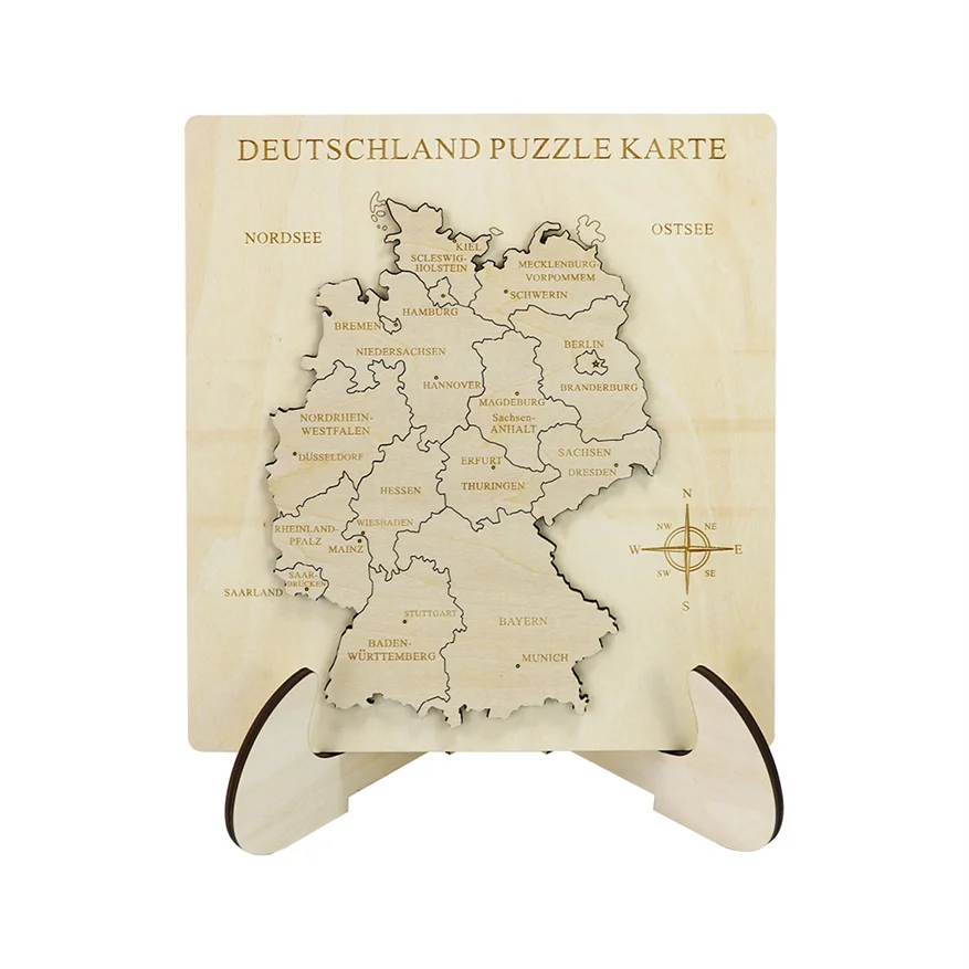 Custom Country Map Puzzle Board Kids Educational 3d Toy Best Wooden Birthday Gift