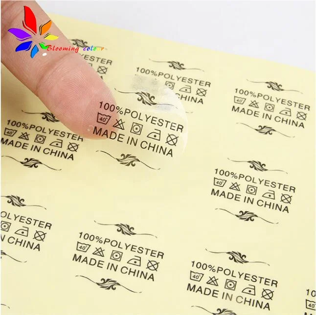 Qingdao factory self adhesive sticker labels / customized sticker printing for garments