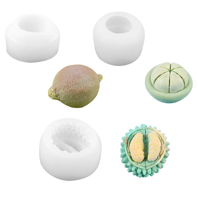 Lemon Durian Mangosteen Fruits Silicone Resin Mold Mousse Cake Chocolate Mold DIY Candle Aromatherapy Soap Casting