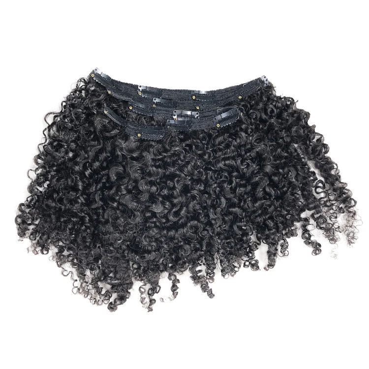 100% Virgin Human Hair Extensions Raw Afro Kinky Curly Clip-in 4A 4B 4C Waves Double Weft Lace Closure-Wholesale Price