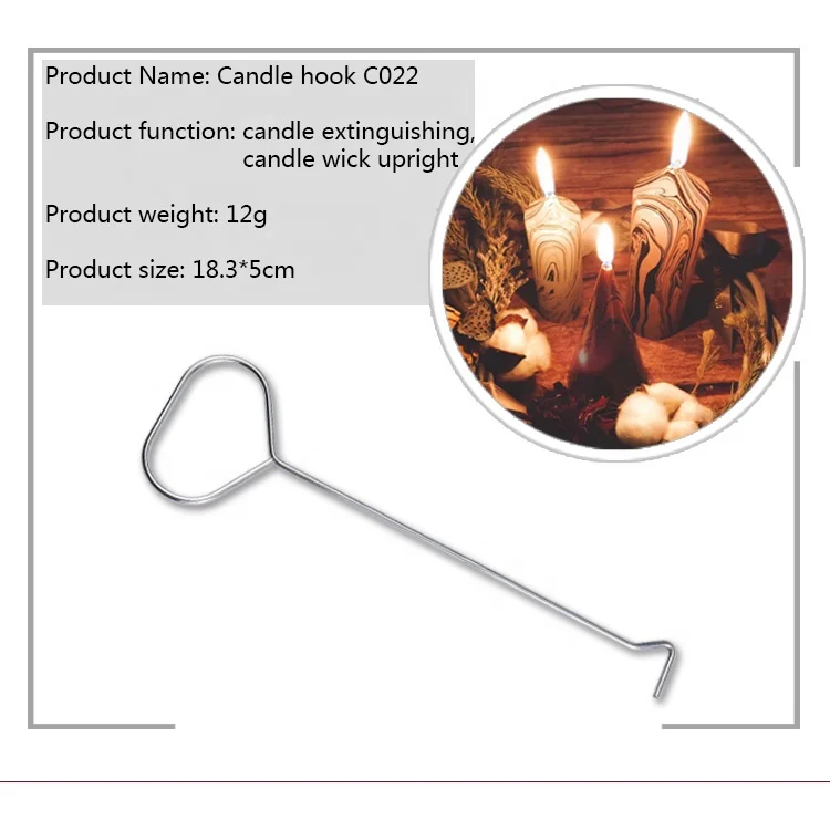 Stainless Steel Put Out Extinguish Candle Wick Dipper Hook Silver Oil Lamp Snuffers Trimmer Scissor Hand Tool Long Handle