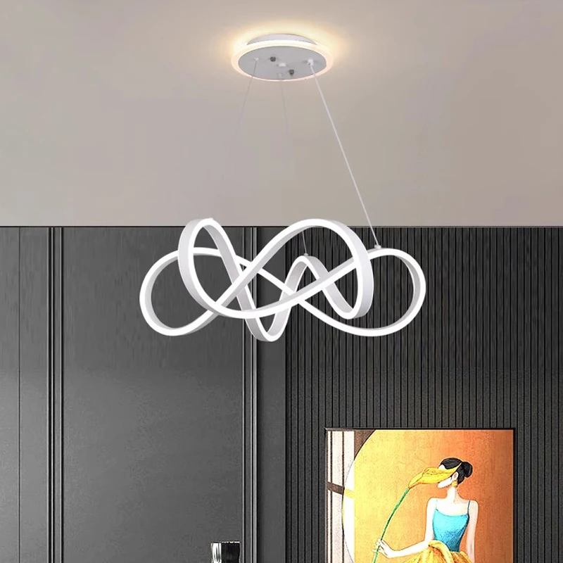 Kitchen Dining Modern Design Linear Pendant Light Restaurant Bars Low Ceilings Hanging Led Chandelier