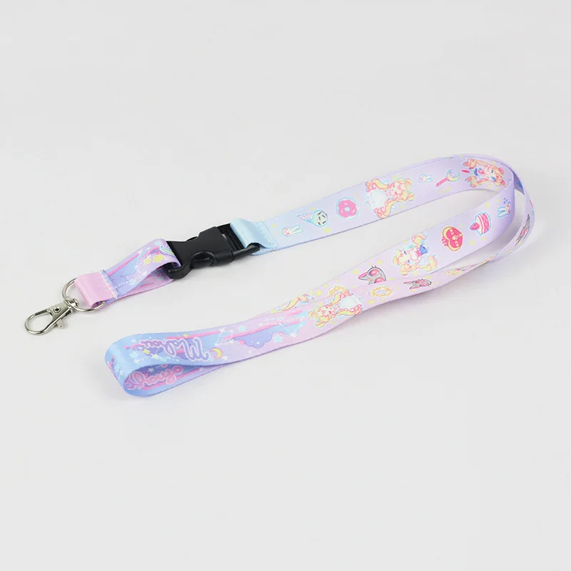sublimation printing cartoon movie lanyard keychains with usb string loop