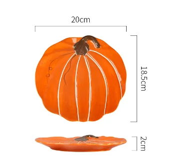 OEM Wholesale Pumpkin Shaped Thanksgiving Harvest Orange Party Dinner Ceramic Salad Plates For Autumn Holiday Catering