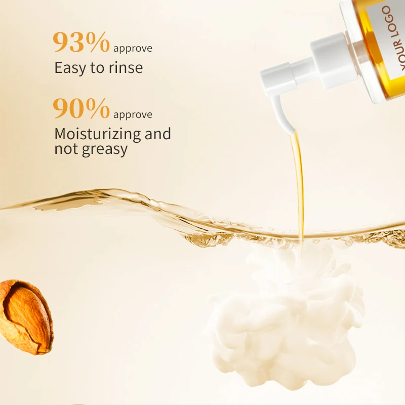 OEM миндаль оптовая продажа глубокое очищение органическое полностью натуральное душевое масло увлажняющее пенообразующее банное от