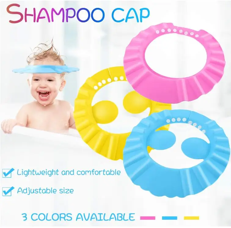 
2020 Moco New Fashion Baby Shower Cap Infants Soft Protection Funny Safety Shampoo Visor Cap for Toddler Children 