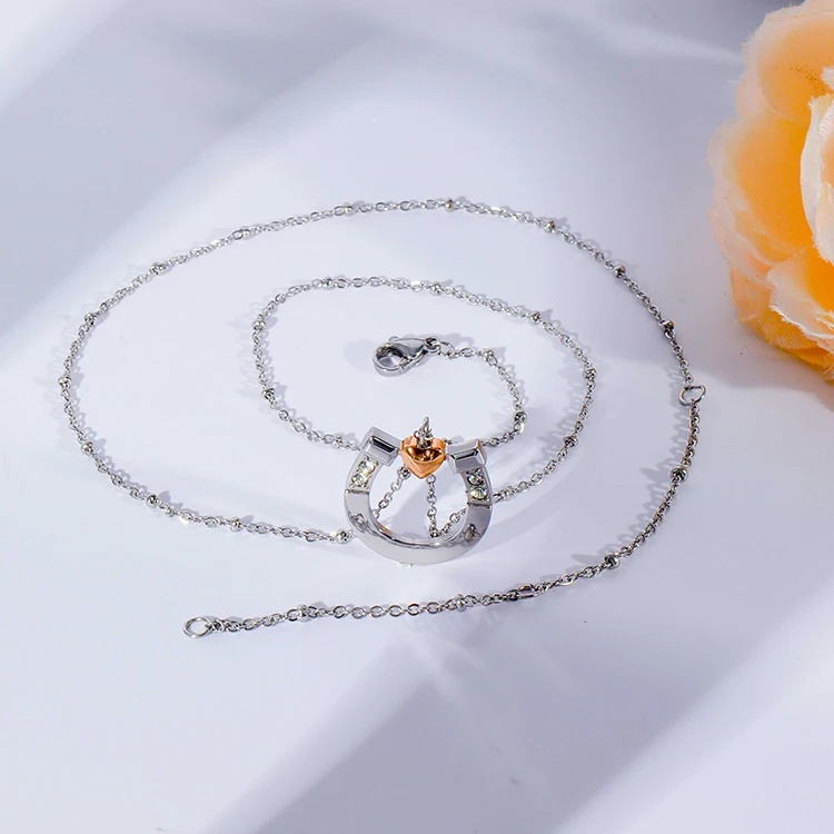 Ожерелье с кулоном из кубического циркония нержавеющей стали