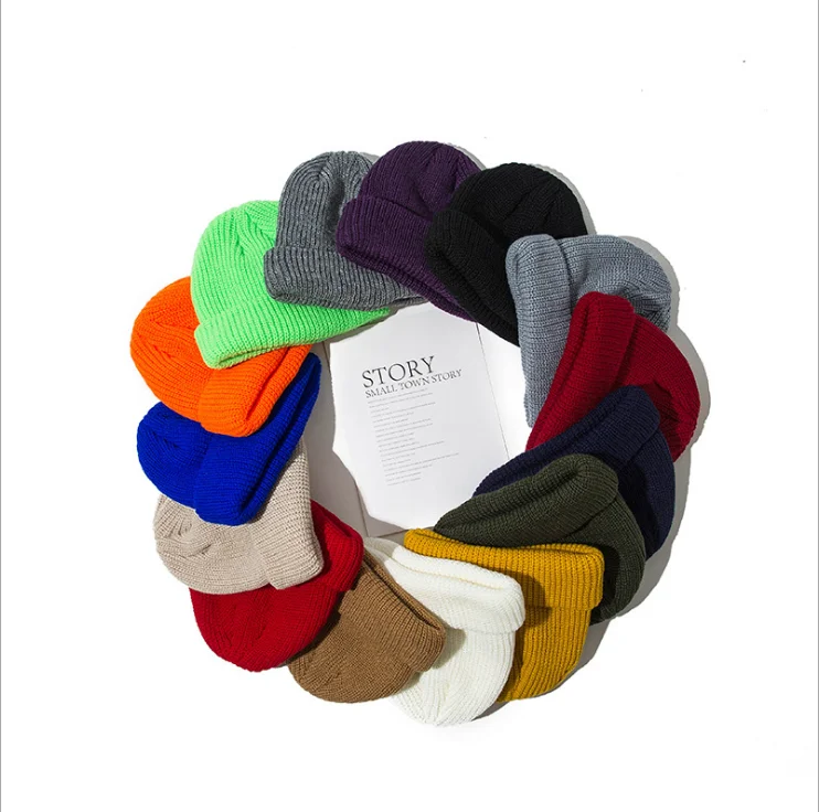 Fashion 25 Colors Men Fisherman Beanies Women Acrylic Knit Hats Trawler Beanie Hat Warm Winter Hats