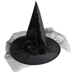 Женская шляпа ведьмы A617, Женская Шляпа Волшебника на Хэллоуин, головной убор, набор для макияжа на Хэллоуин