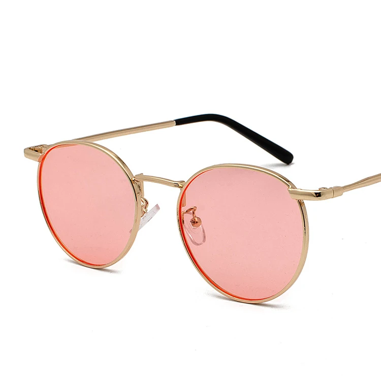 Popular European UV400 Vintage Metal Material Small Round Frame Eyewear Men Women Sunglasses